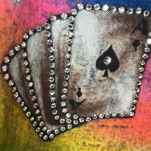 Jean Vest Atlantic City Airbrush Colorful Gambling Size XL - Picture 7 of 16